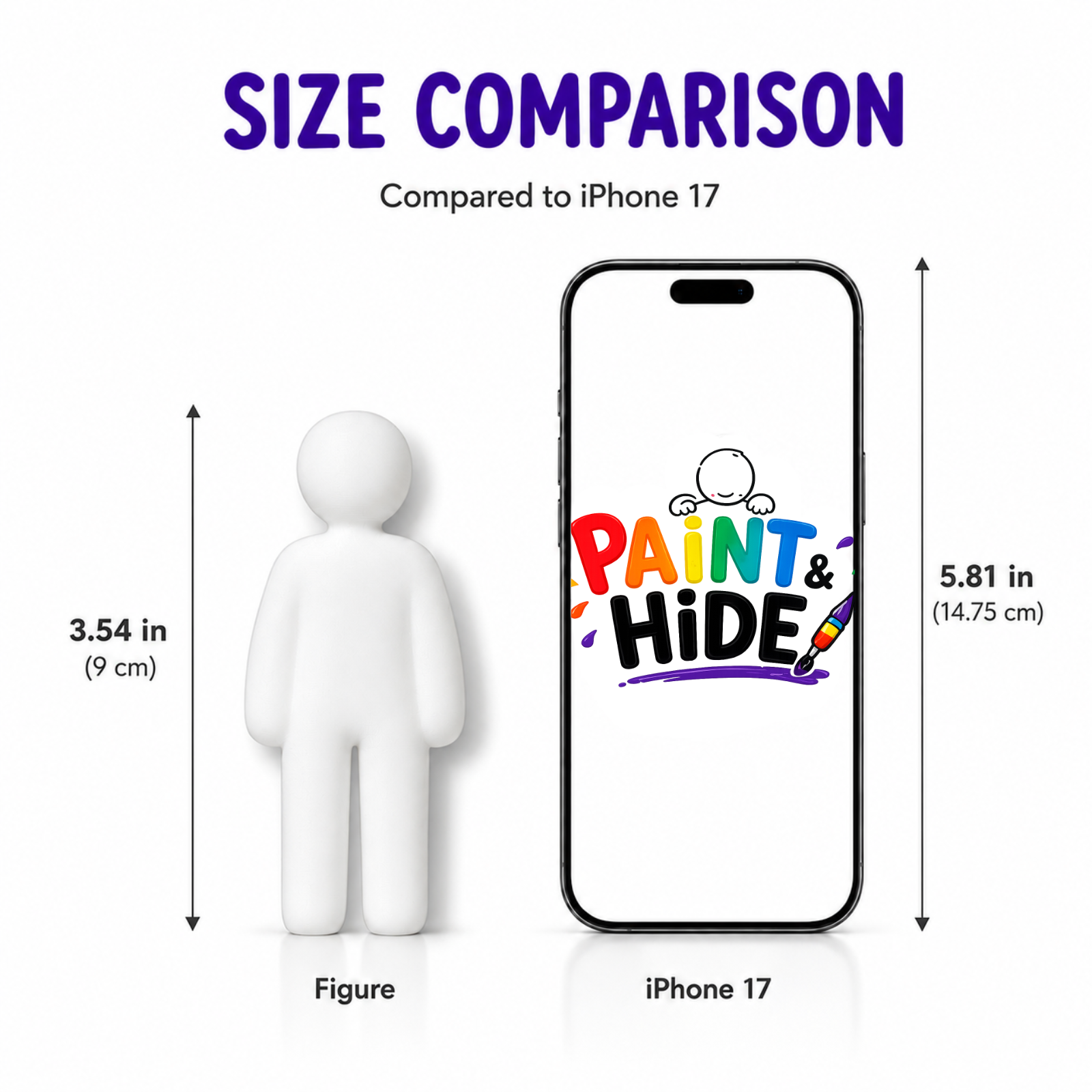 Reusable hero figure compared with an iPhone 17