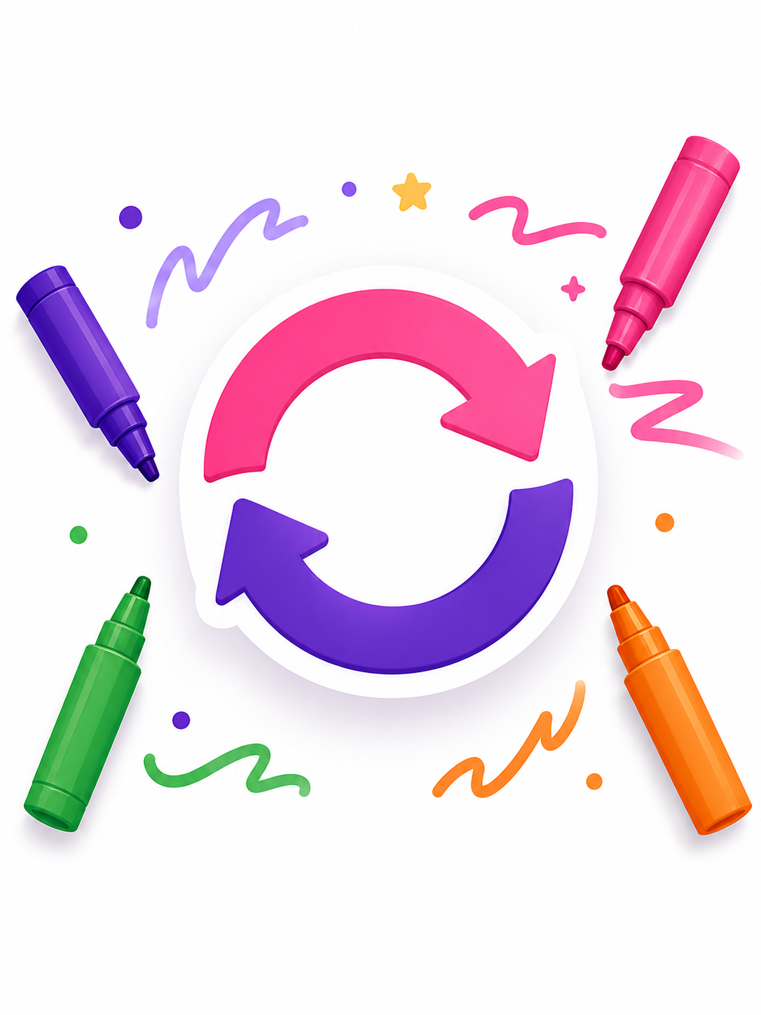 Repeat arrows with colorful markers