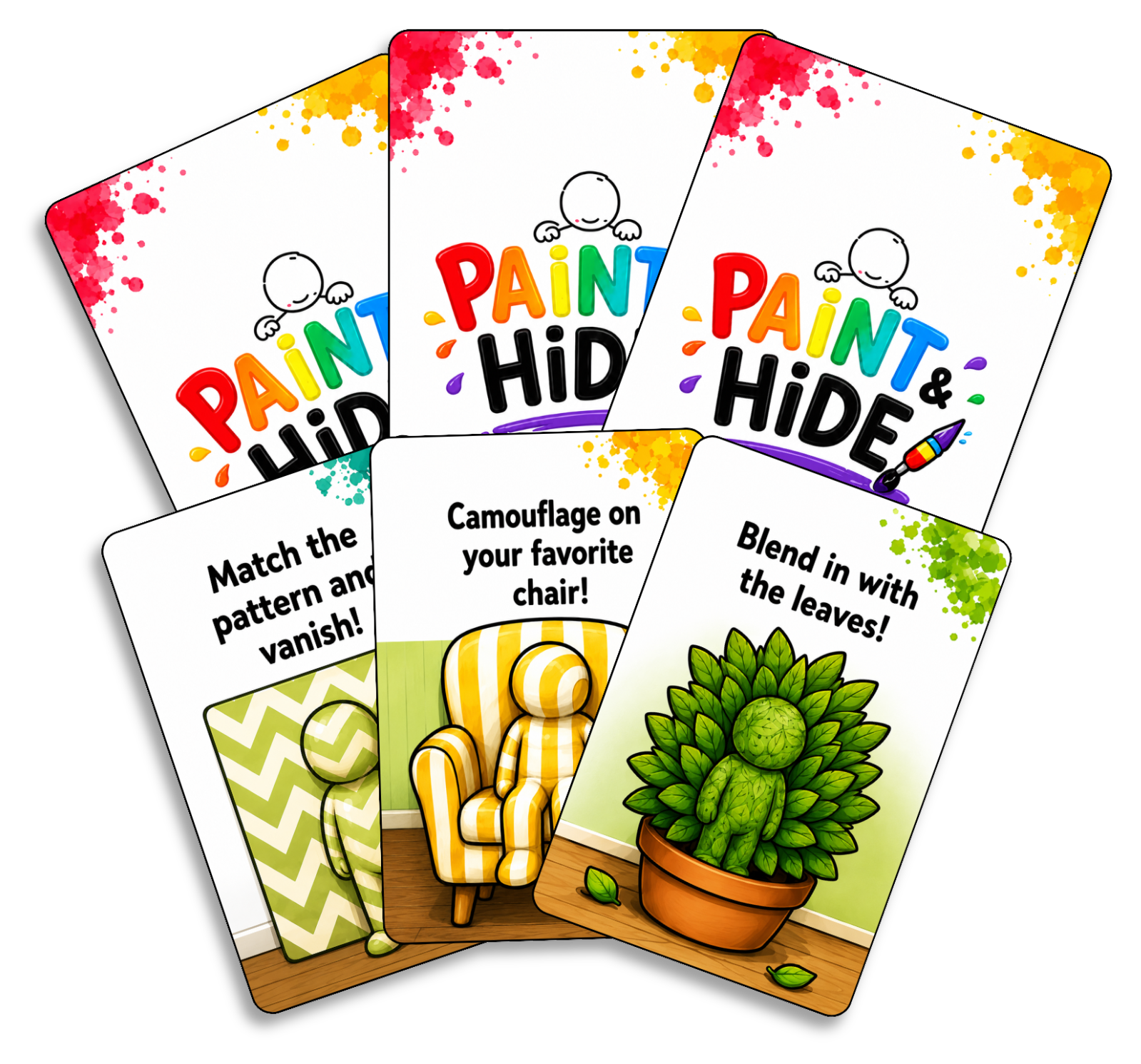 6 challenge cards with easy medium and hard missions